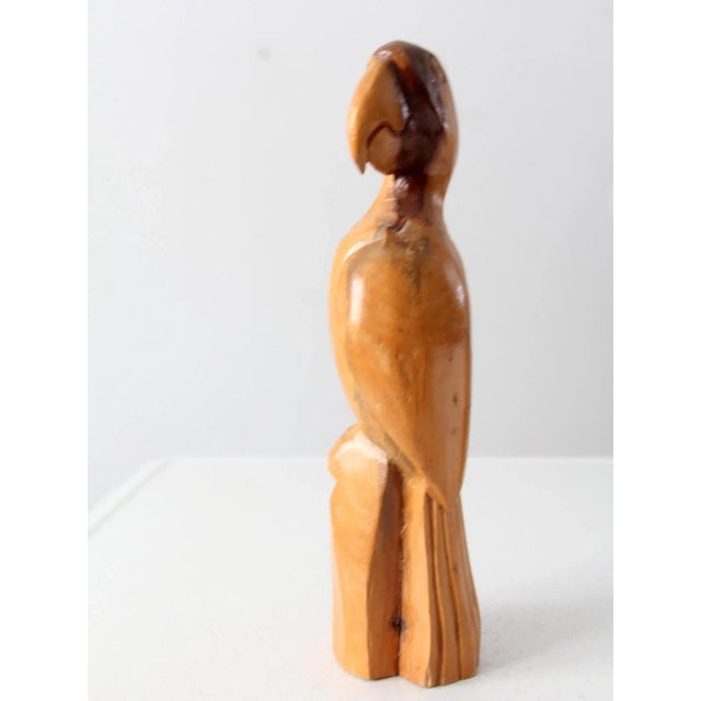 Vintage Hand Carved Wooden Parrot For Sale - Image 9 of 12