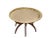 Mid-Century Modern Mid-Century Modern Round Walnut Spider Leg & Bronze Moroccan Tray Coffee Table For Sale - Image 3 of 11