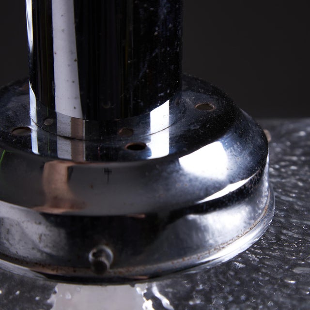 Silver Art Deco Dappled Glass Cuboid Pendant, 1960s For Sale - Image 8 of 12