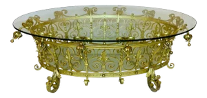 Antique French Wrought Iron Planter Coffee Table