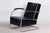 Black Bauhaus Armchair with Stool in Chrome attributed to Mücke-Melder, Czech, 1930s, Set of 2 For Sale - Image 8 of 12