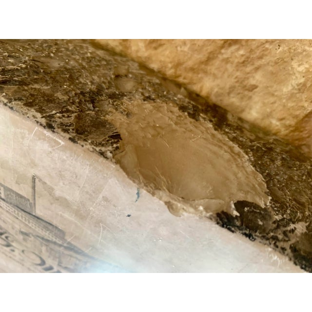 Early 19th Century Antique Belgium Lithographic Limestone Printing Block for a Brasserie in Anderlecht-Bruxelles For Sale - Image 10 of 12