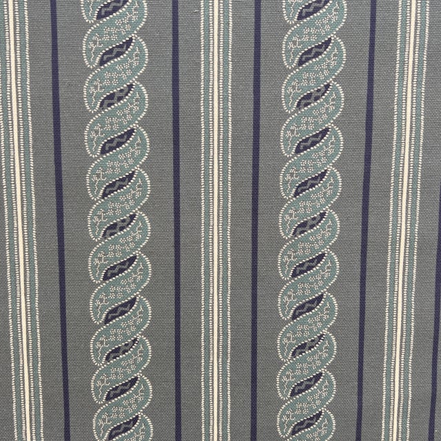 Casa Lopez Carolina Irving Denim Blue Menerbes Stripe Solution Dyed Acrylic All Season Fabric- 7 Yards