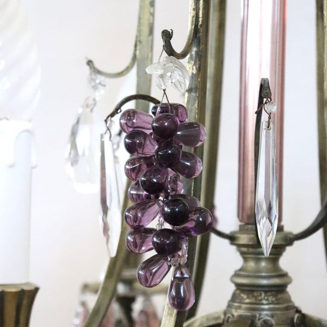 20th Century Chandelier in Bronze and and Glass Fruit Pendants For Sale - Image 14 of 18