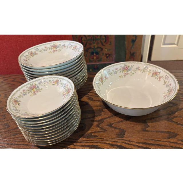 Noritake Mid 20th Century Noritake Memory China Set W/ Multicolor Florals & Gold Trim - 93 pcs For Sale - Image 4 of 7