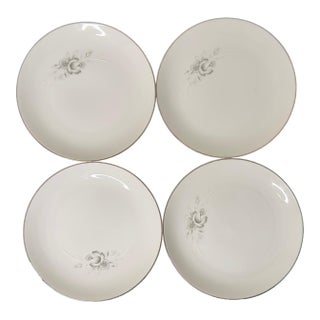 1960s Sango China Japan Morena 6280 Bread & Butter Plates With Platinum Trim- Set of 4 For Sale