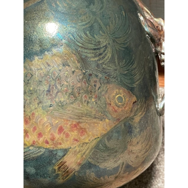 Pietro Melandri Italian Art, Deco,vase With Sea Creatures, Circa 1930 For Sale - Image 9 of 12