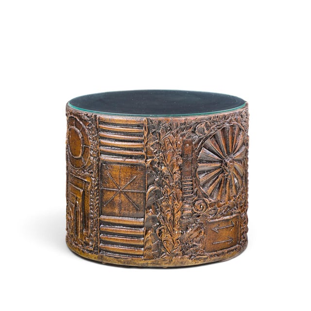 Adrian Pearsall for Craft Associates Mid Century 24-Inch Brutalist Drum Side End Tables For Sale - Image 9 of 11