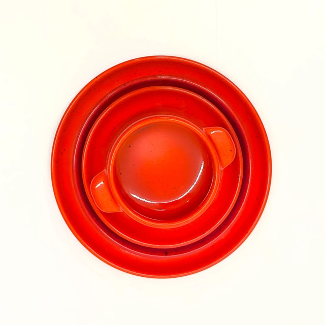 Mid-Century Modern Red Ceramic Mid-Century Dinner Set by Gerz West Germany - Place Settings for 4 / 22 Pieces For Sale - Image 3 of 12