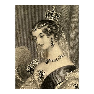 Antique Portrait of Queen Victoria 19th Century Engraving. For Sale