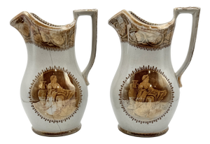 Antique Victorian Etruscan Revival Lustreware Jugs from Sappho, England, 1880, Set of 2