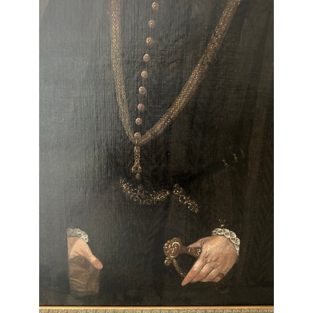 Large-Scale Late 19th–Early 20th Century European Historicist Portrait Painting For Sale - Image 10 of 11