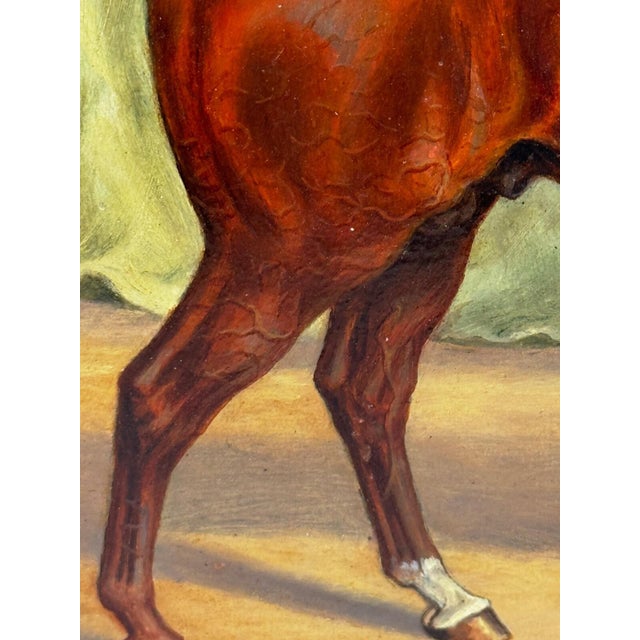 English Victorian Sporting Oil Painting of an Arabian Horse in the Bombay Stables, India, c.1900 For Sale - Image 15 of 18