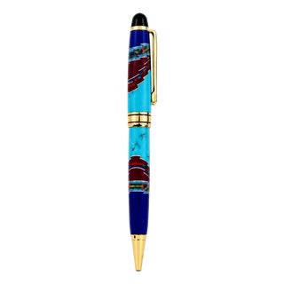 David Rosales Gemstone Pen Southwest Turquoise Ruby Lapis Finely Crafted For Sale