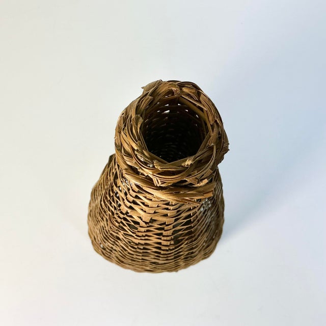 1940s Vintage Boho Chic Rustic Wicker Eel Trap Basket For Sale - Image 9 of 12