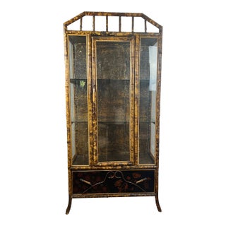 1850s English Bamboo Display Cabinet For Sale