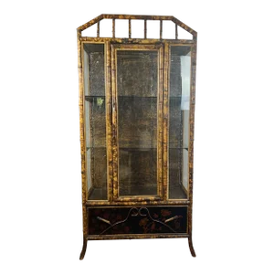1850s English Bamboo Display Cabinet