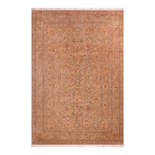 Shabby Chic Floral 1990's Pak-Persian Gray/Gray Wool Rug - 9'1'' X 12'3'' For Sale