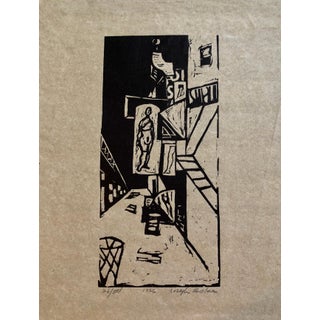Joseph Solman, 1936 Woodblock Print Venus of 23rd St. Skid Row Woodcut NYC Great Depression WPA, 1936 For Sale