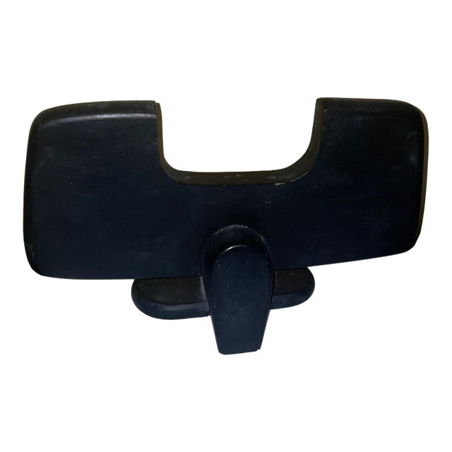 Crate & Barrel Black Abstract Wooden Bull Sculpture For Sale