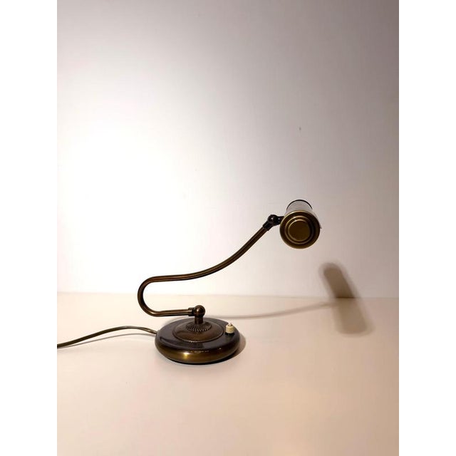 Vintage Adjustable Brass Desk Lamp For Sale - Image 6 of 7