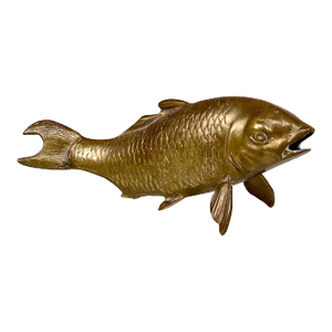 Vintage Chinese Koi Carp Fish Brass Figural Sculpture