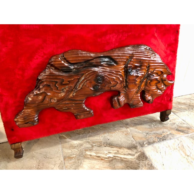 Witco 1970s Witco Wood Bull Wall Hanging For Sale - Image 4 of 5