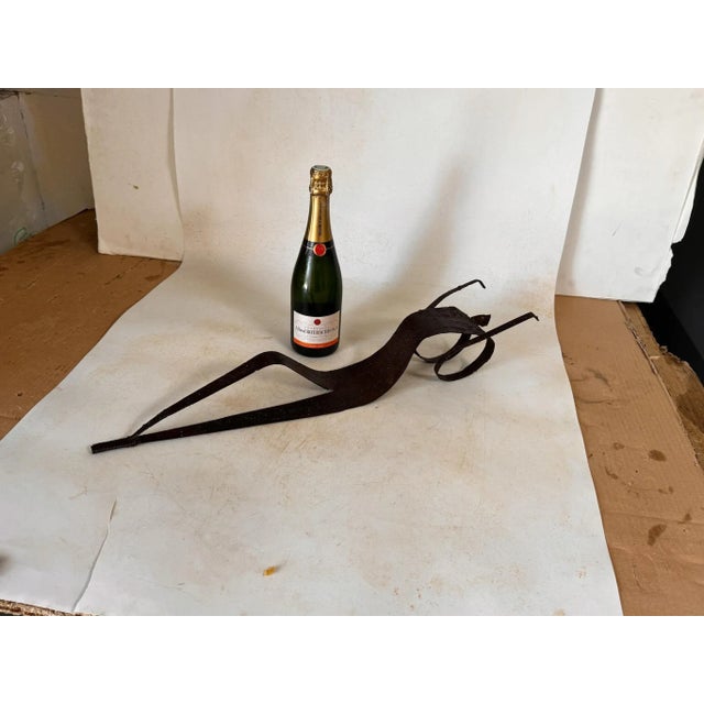 Wrought iron sculpture lying woman France 1970