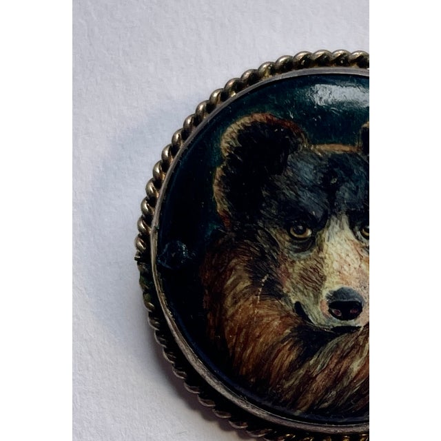1890s English Hand-Painted Dog Portrait Brooch - For Sale - Image 4 of 4