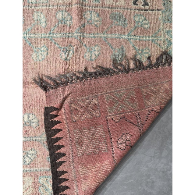Vintage Pink Moroccan Rug - 12.1 X 5.5 Ft For Sale In Cleveland - Image 6 of 8