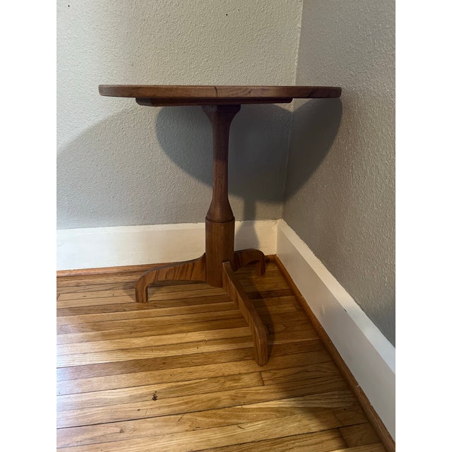 Rustic Rustic Round Three Legged Table For Sale - Image 3 of 3