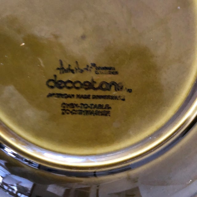 1970s Midcentury Andre Ponche Decostone Dinner Plates S/6 For Sale - Image 5 of 6