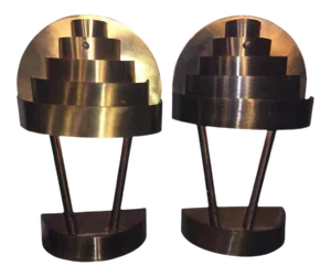 Kurt Versen Modernist Art Deco Wall Sconces/table Lamps