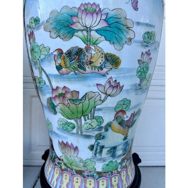 1930s Pair of Monumental Chinese Famille Rose Canton Gold Gilt Palace Vases For Sale - Image 9 of 18