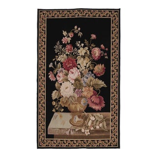 Bouquet on Ledge Handwoven Tapestry - 125 X 75 Cm (4'1" X 2'5") - Requires Rod Size 2 For Sale