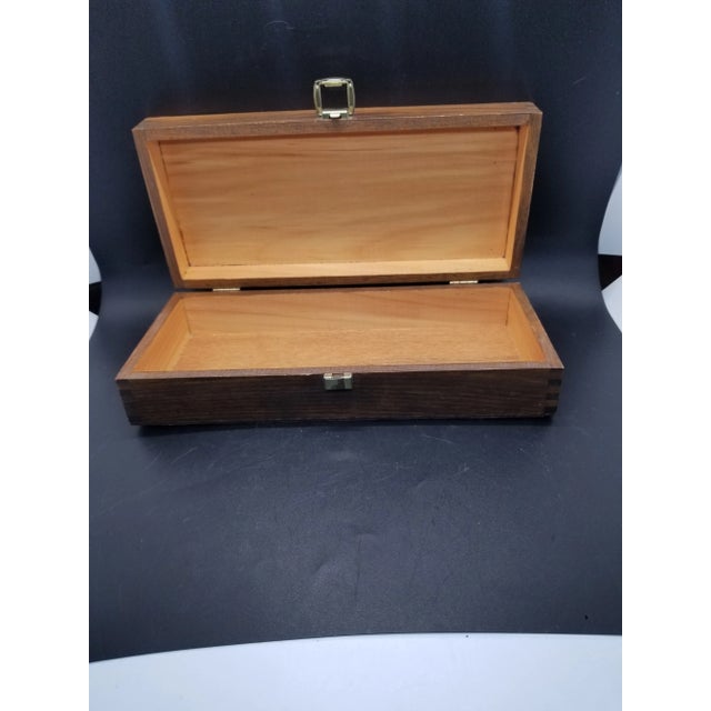 American Vintage H. E. Stiles Product Wood Box With Farm Scene For Sale - Image 3 of 6