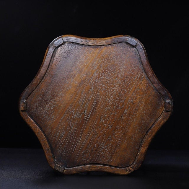 Huali Rosewood Foliate Tray Inlaid With Mother-of-Pearl For Sale In Los Angeles - Image 6 of 9