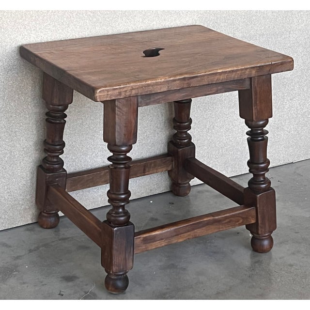 19th Century English Oak Joint Stool / Bench For Sale - Image 6 of 9
