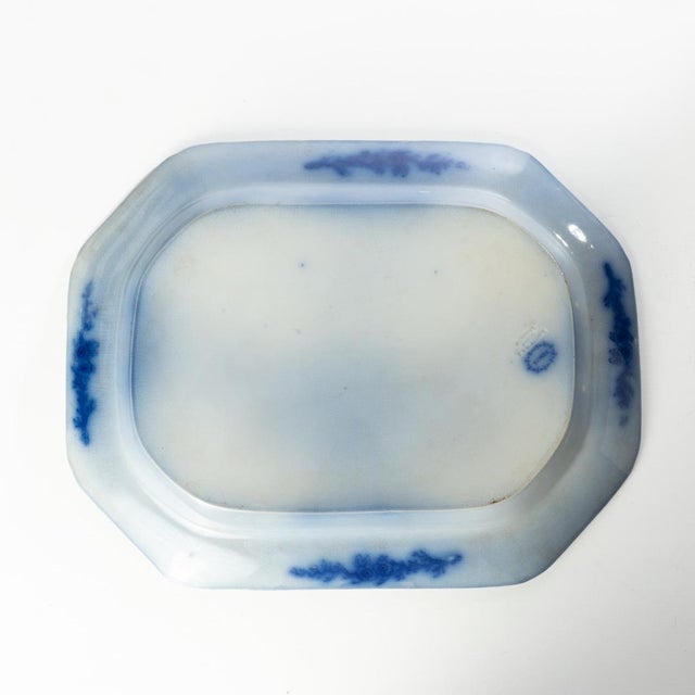 1840's J. G. Alcock Scinde Pattern Flow Blue Platter For Sale - Image 4 of 6