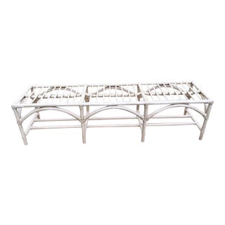 McGuire Long Rattan Bamboo Bench For Sale