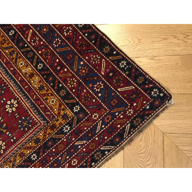 19th Century Red and Yellow Woolen Rug, 1890s For Sale - Image 12 of 14