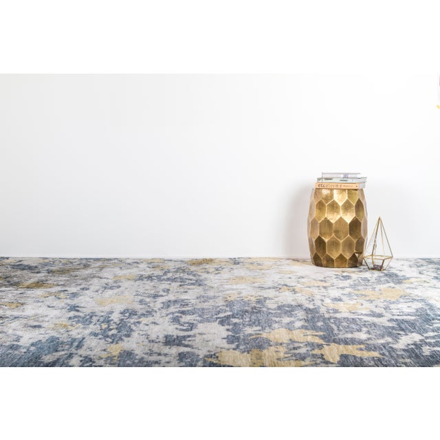 Wood Exquisite Rugs, Dartford, Hand knotted, Bamboo/Silk, Blue/Gray (8'x10') Area Rug For Sale - Image 7 of 10