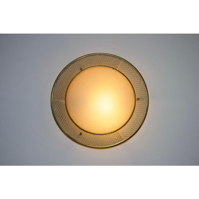 Mid-Century Brass Flush Mount attributed to Erco, 1960s For Sale - Image 11 of 15