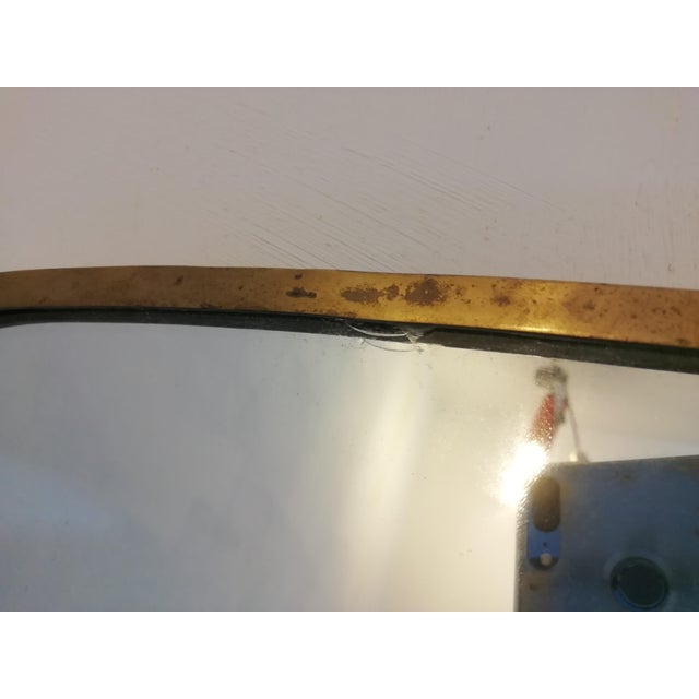 Vintage Mirror with Brass Frame, Italy, 1960s For Sale - Image 4 of 10