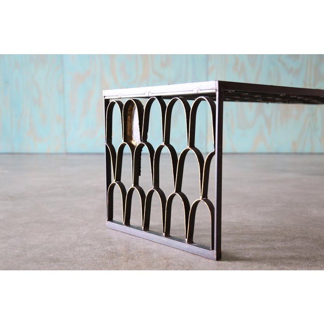 1960s Paul Evans Studio Loop Coffee Table Fish Scale Gold Gilt For Sale - Image 10 of 15