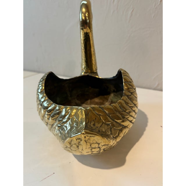 Vintage Brass Swan Planter For Sale - Image 4 of 7