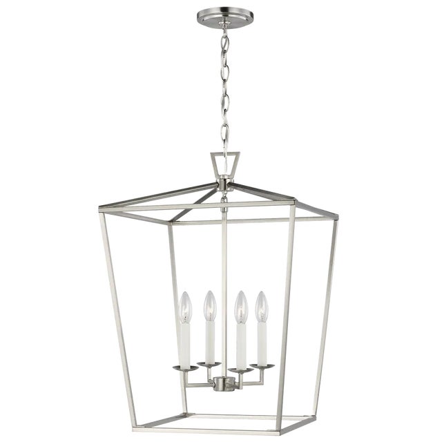 Traditional Chapman & Myers By Visual Comfort Studio Dianna 4-Light Medium Pendant in Brushed Nickel For Sale - Image 3 of 3