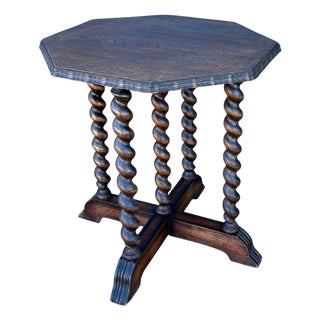 Barley Twist Octagonal Side Table, 20th Century For Sale