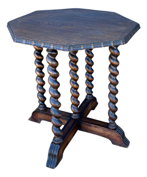 Barley Twist Octagonal Side Table, 20th Century