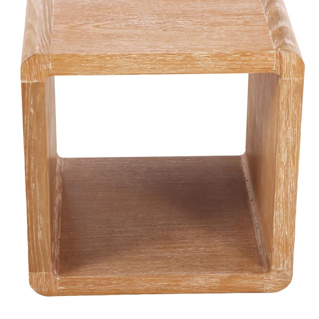 Pair of Contemporary Cube Tables in Cerused Oak, C. 1990 For Sale In Philadelphia - Image 6 of 6